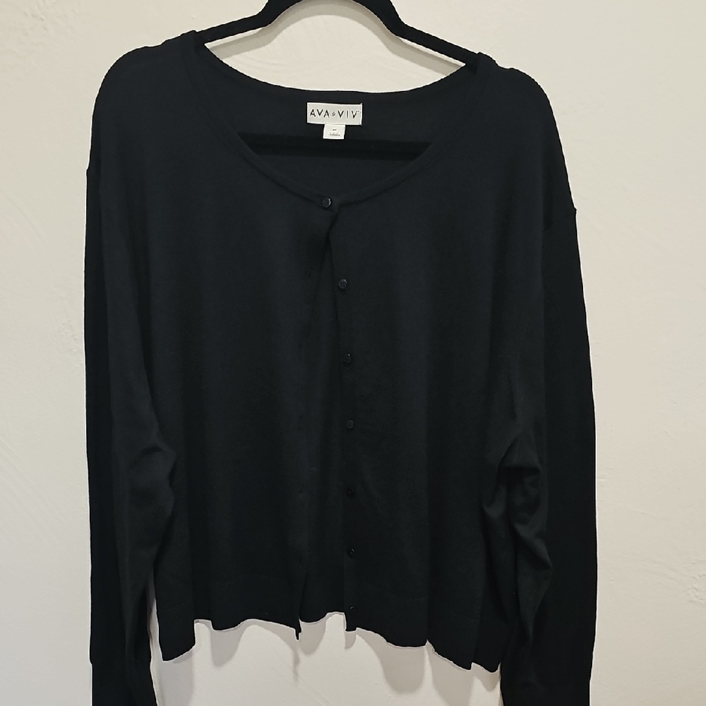 Ava & Viv Women's Classic Black Cardigan